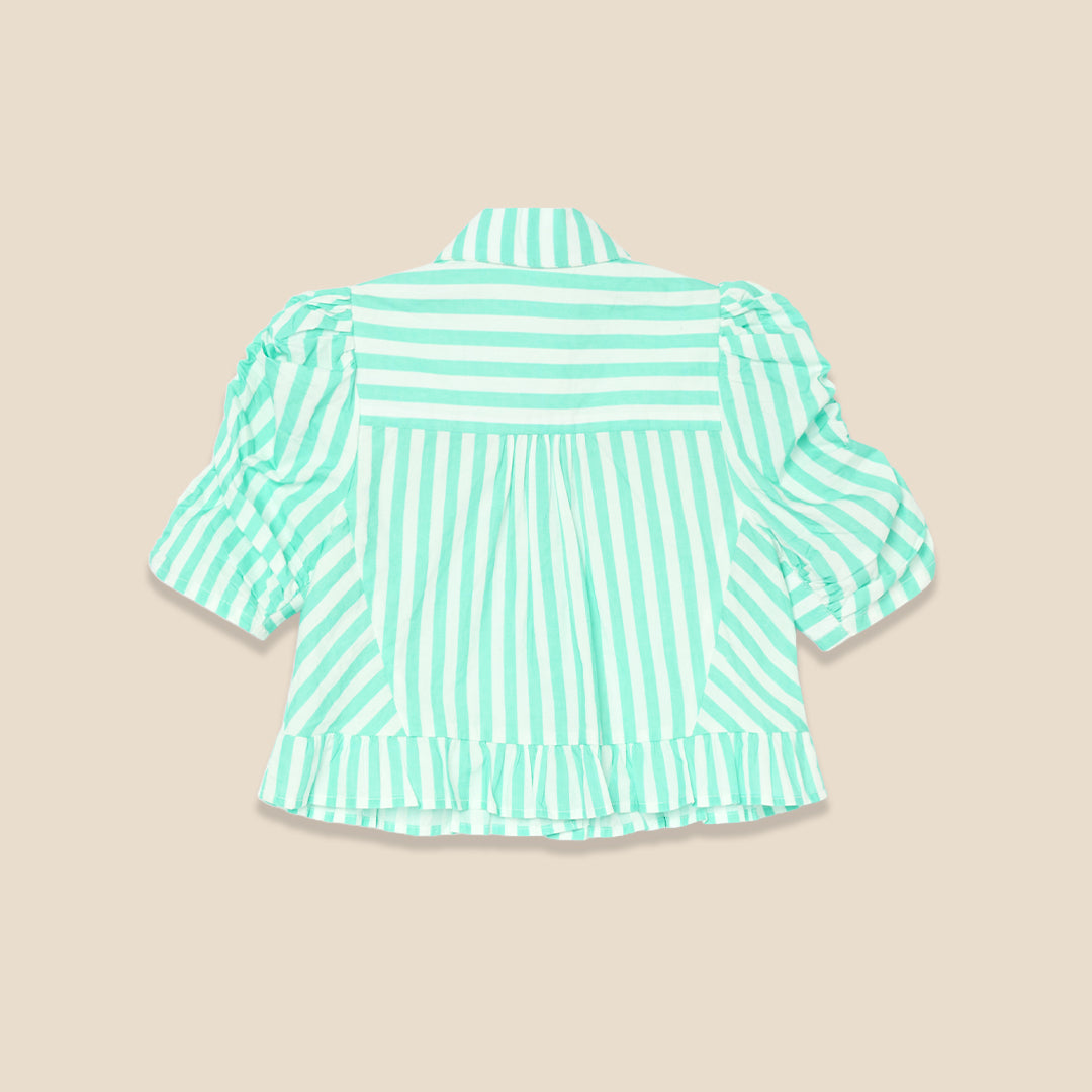 Sammie Stripe Ruffle Hem Shirt - Angel & Rocket