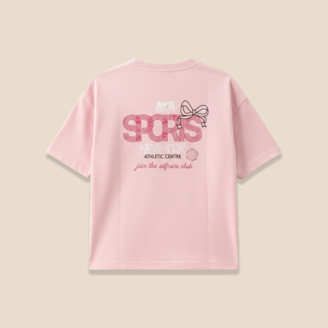 Romy Pink Boxy Short Sleeve Sweat - Angel & Rocket