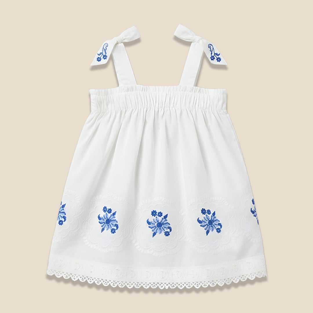 Alessia Embroidered Scalloped Dress - Angel & Rocket