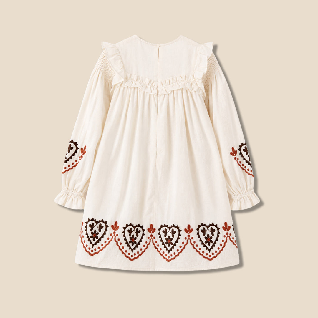 Angel & Rocket Girls Solid Cream Dresses
