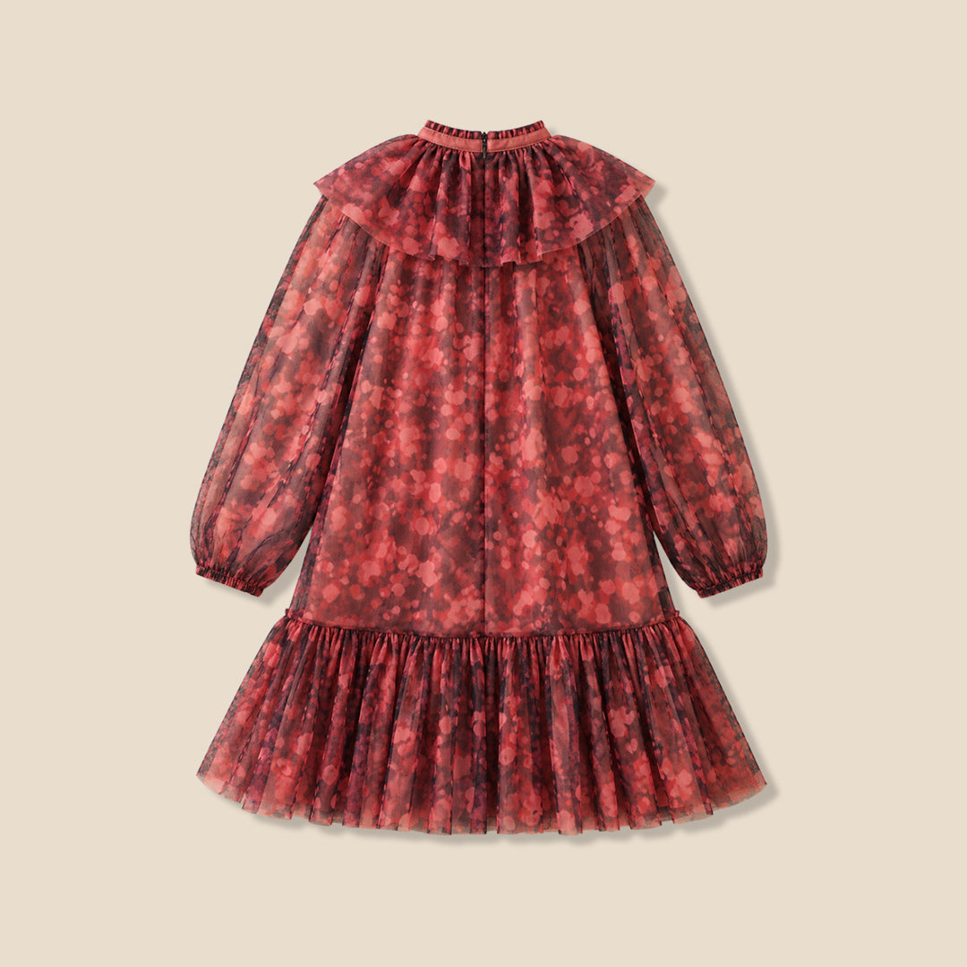 Girls Printed Orange Dresses