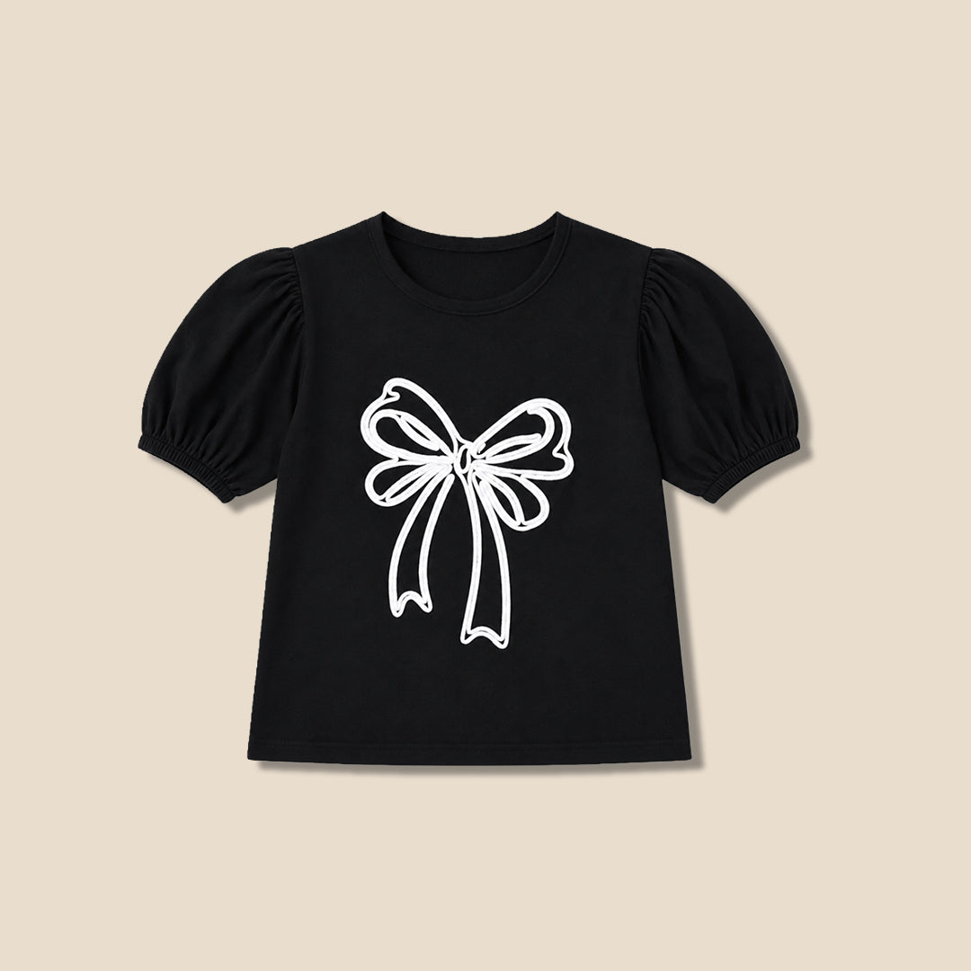 Angel & Rocket Girls Embellished Black T-Shirts