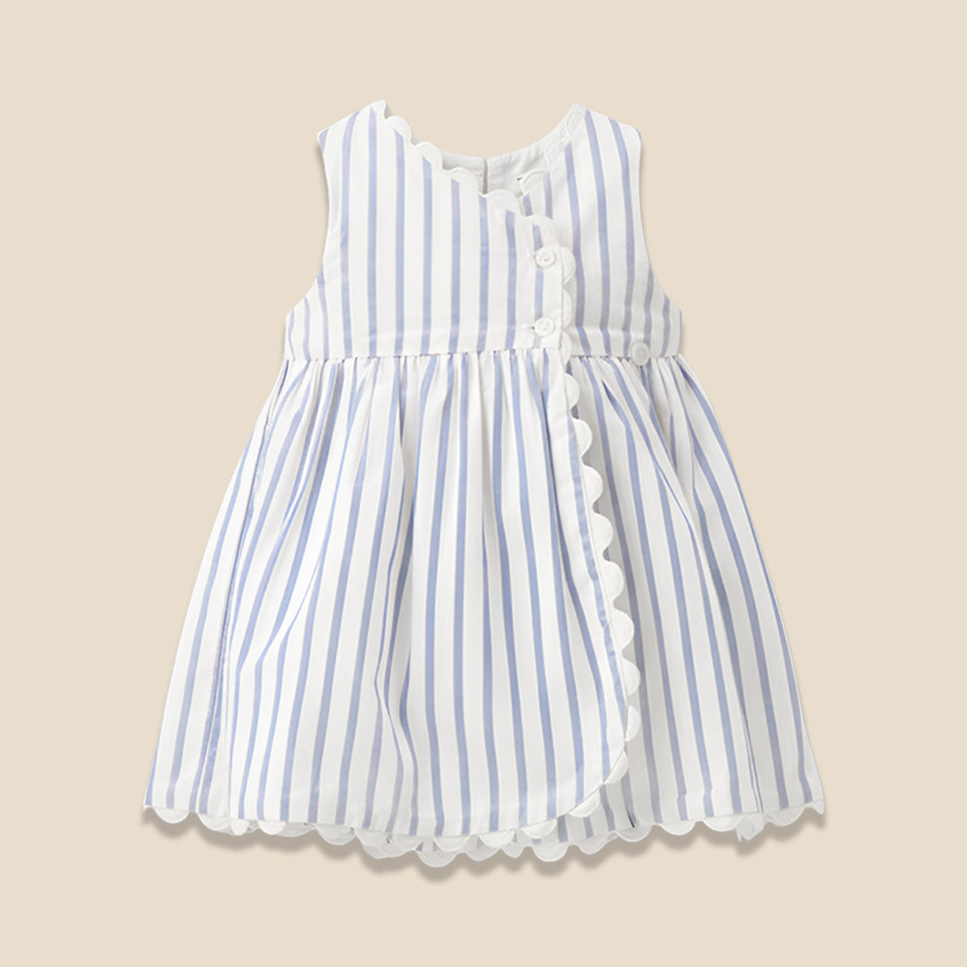 Maggie Stripe Scalloped Dress - Angel & Rocket