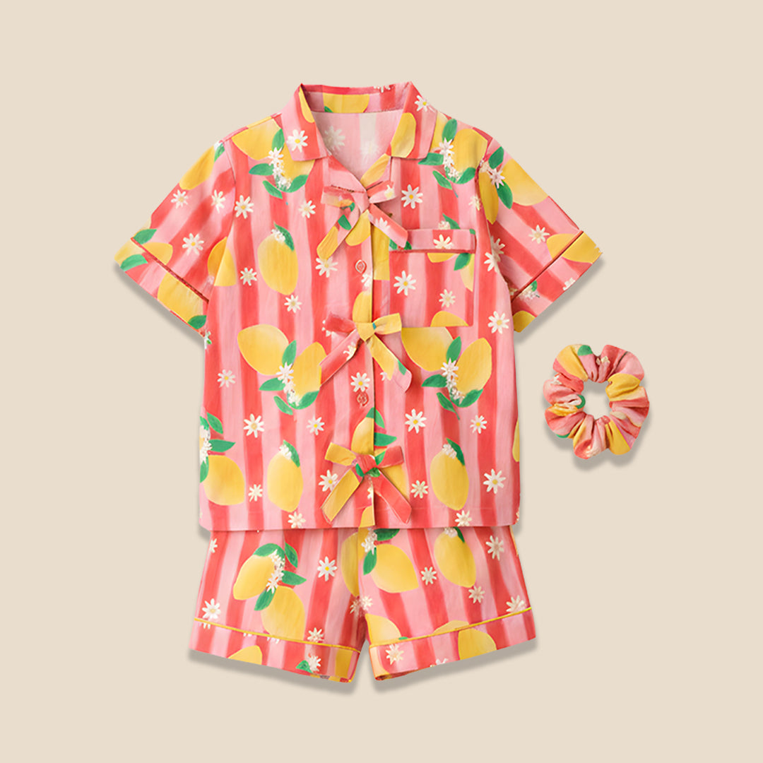 Capri Lemon Print Shirt & Short PJs - Angel & Rocket
