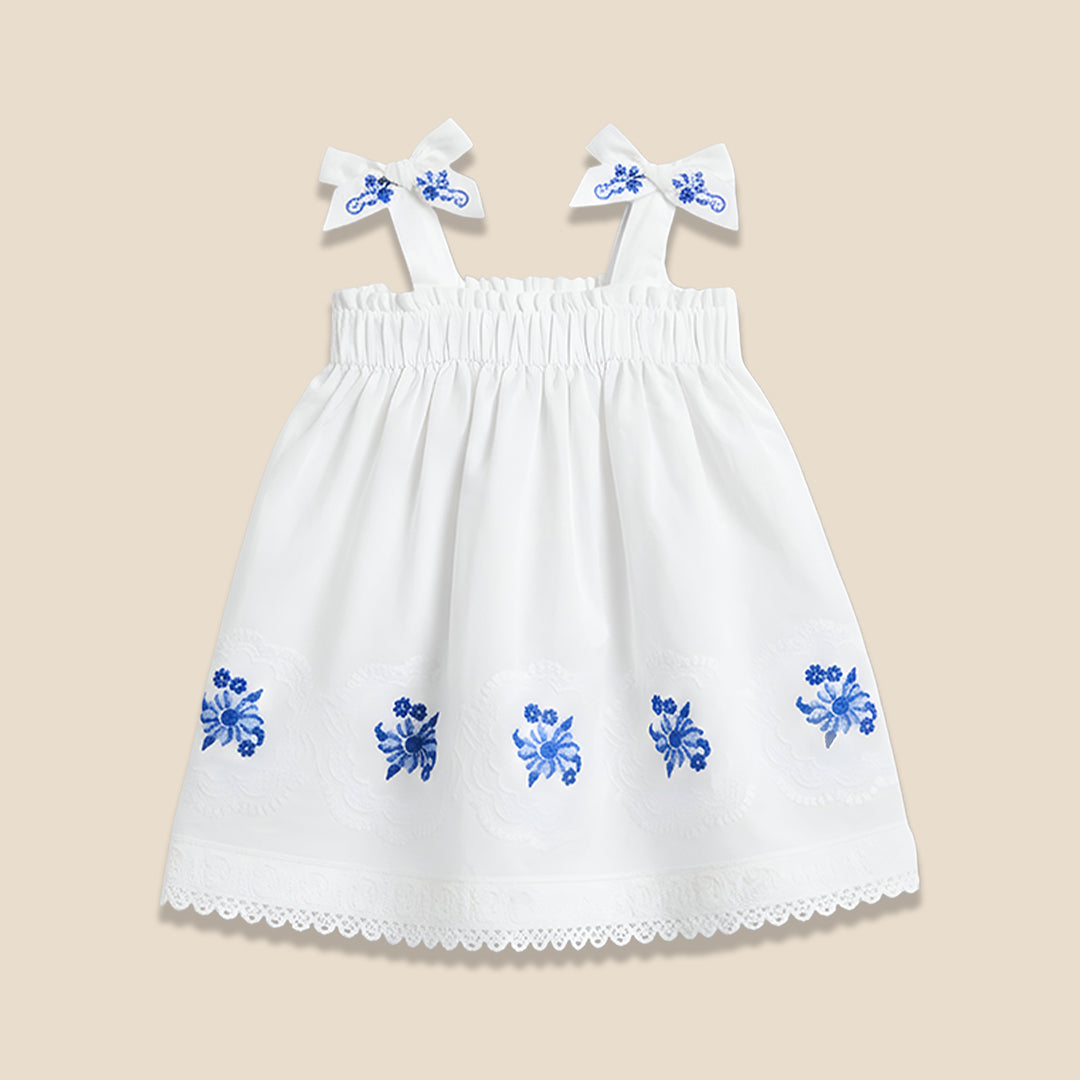 Alessia Embroidered Scalloped Dress - Angel & Rocket