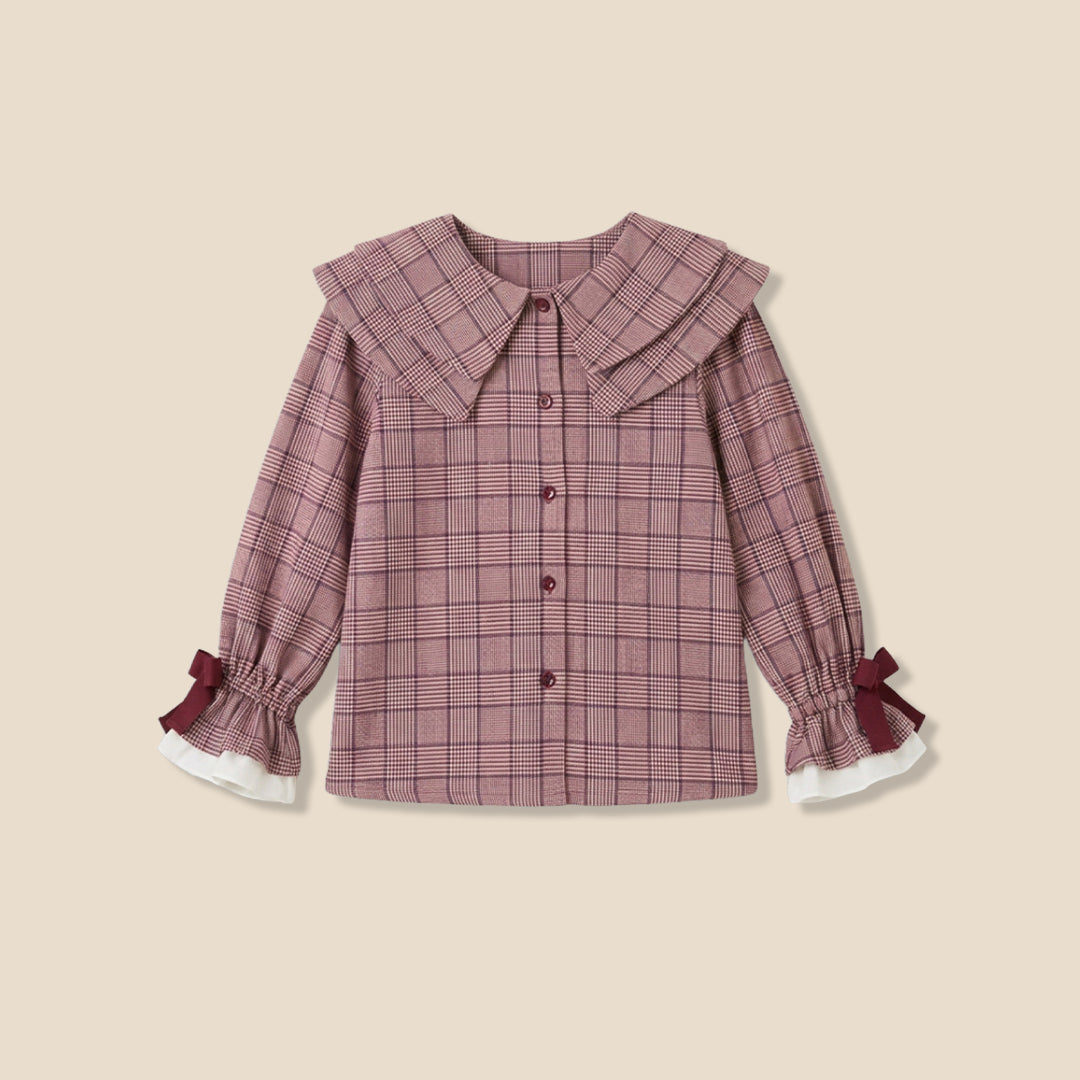 Clara Double Collar Check Blouse