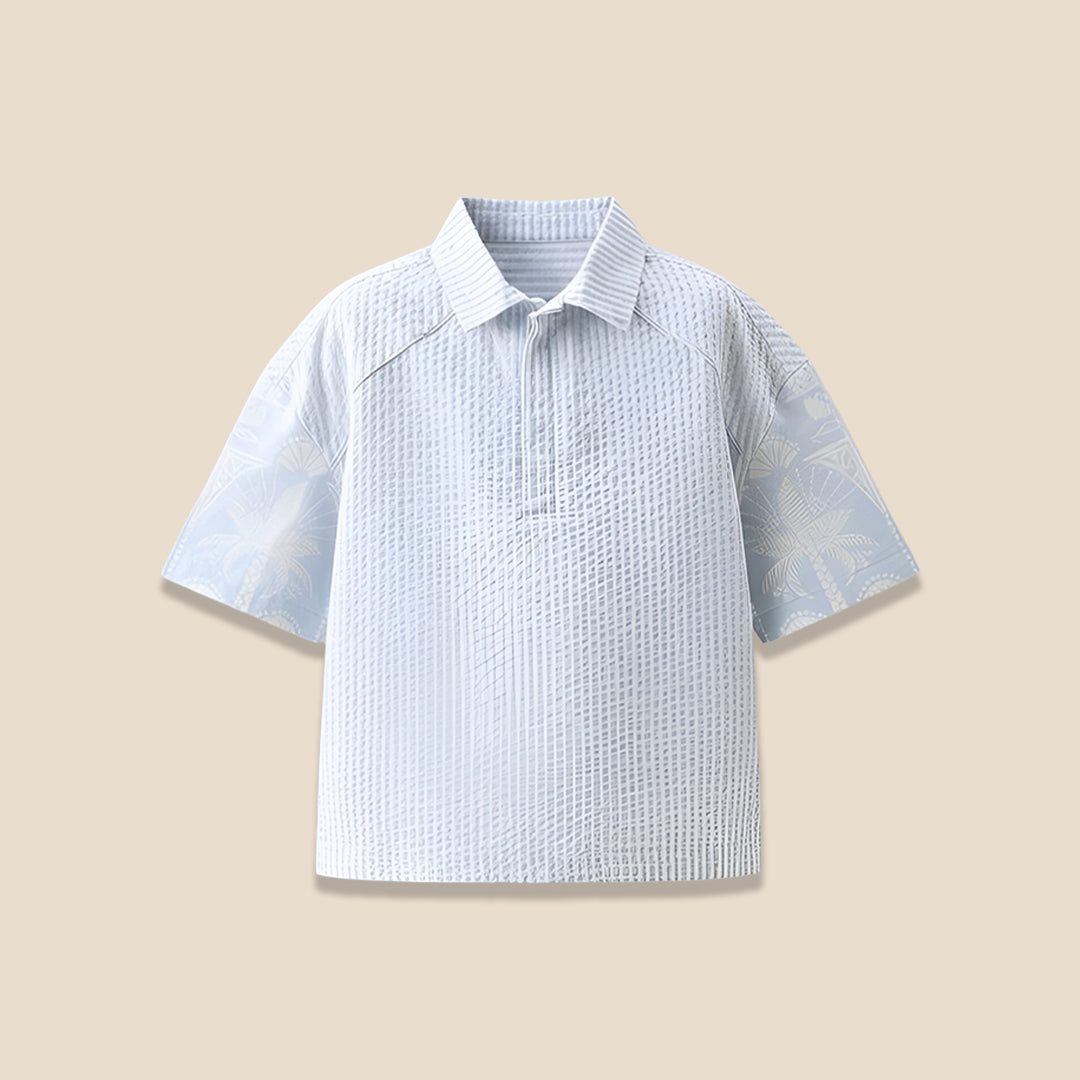 Regan Cut And Sew Striped Palm Shirt - Angel & Rocket