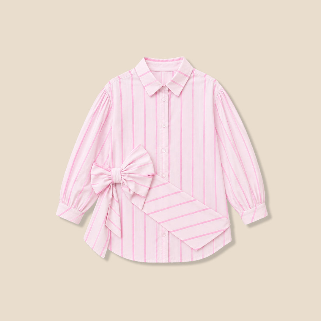 Angel & Rocket Girls Yarn Dyed Pink Shirts