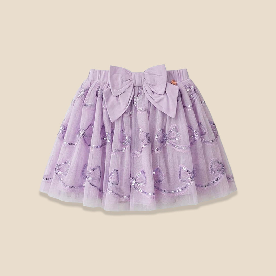 Delta Purple Bow Sequin Skirt - Angel & Rocket