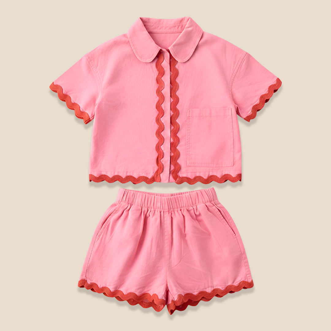 Brooke Ric Rac Trim Short And Shirt Set - Angel & Rocket