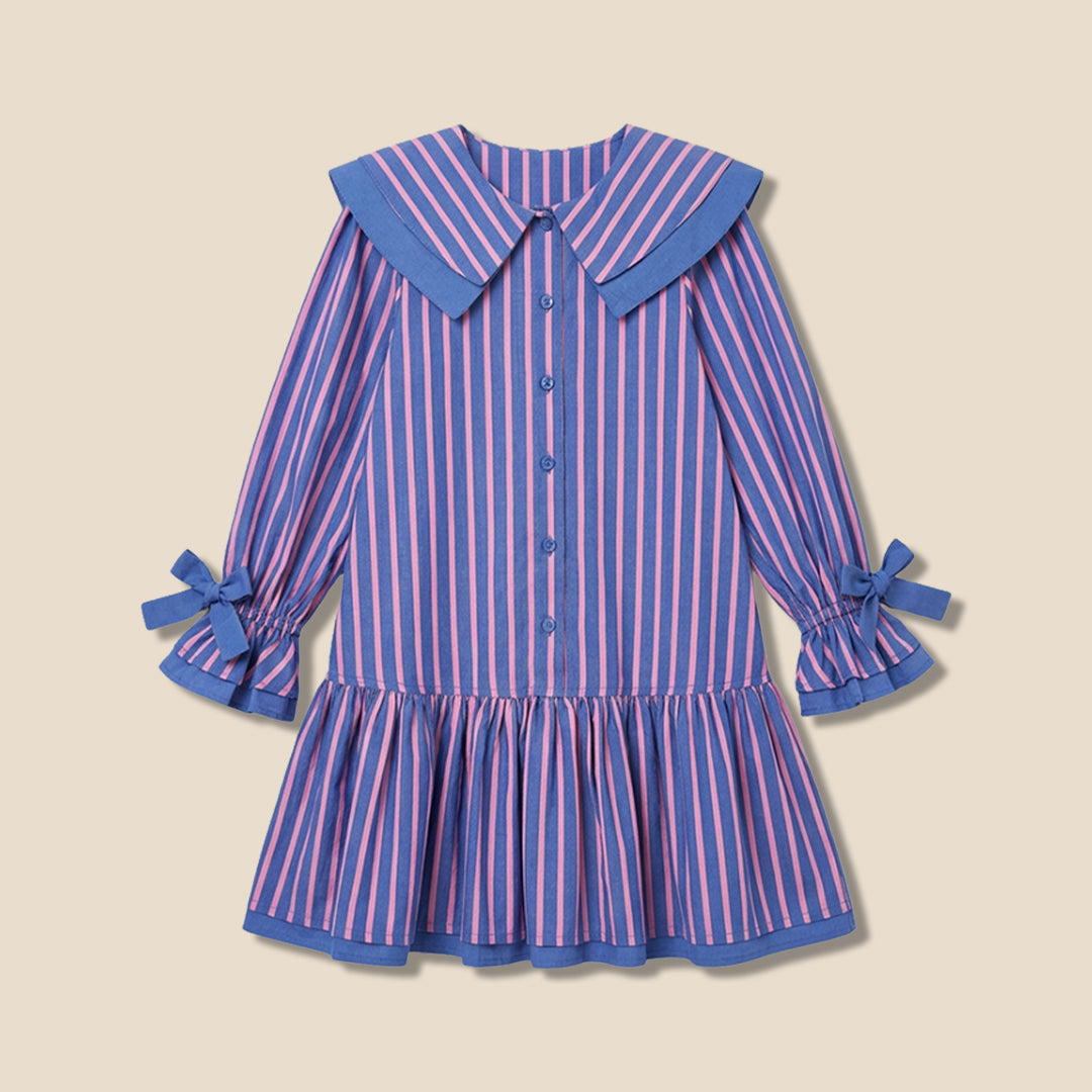 Angel & Rocket Girls Yarn Dyed Blue Dresses
