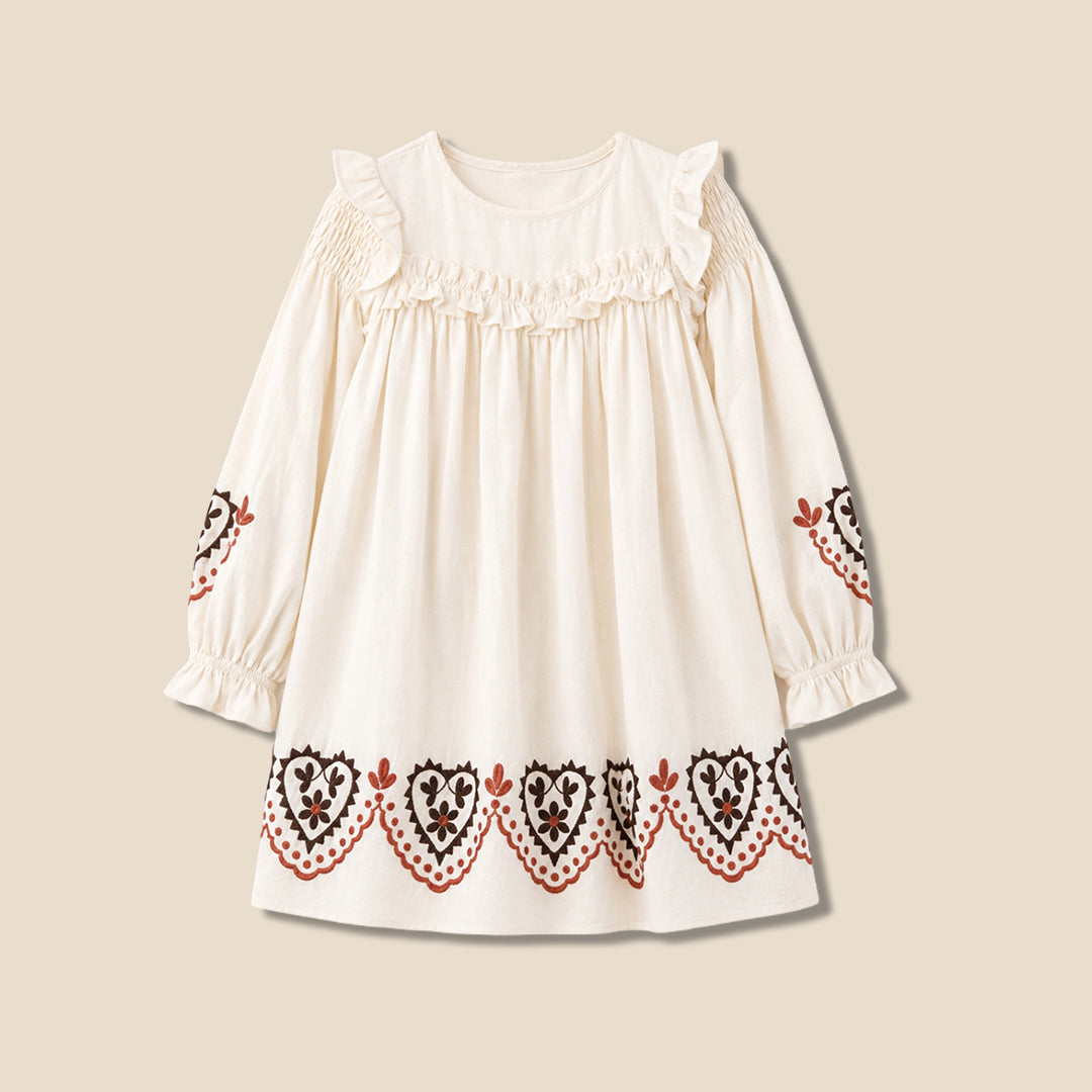 Angel & Rocket Girls Solid Cream Dresses