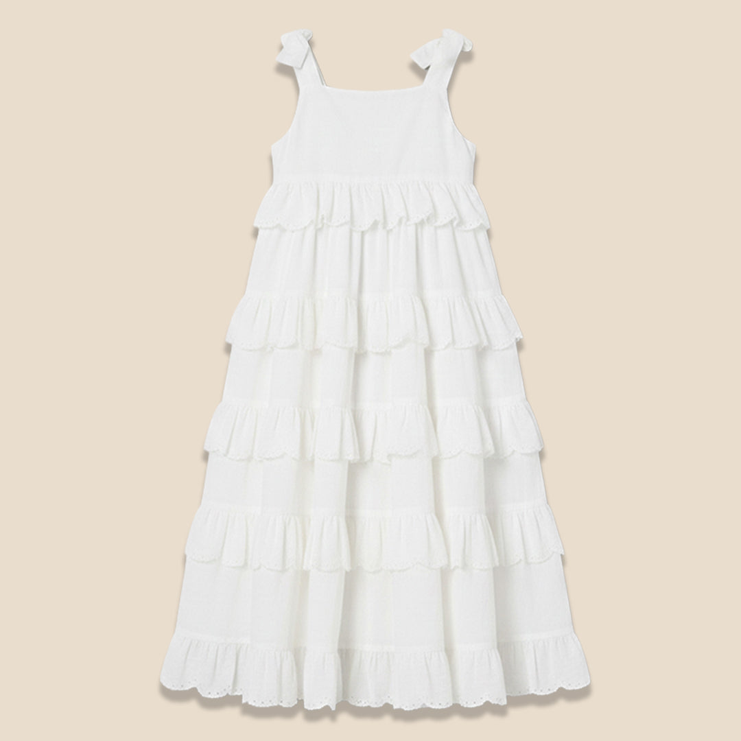 Yasmine Bow Strap Detail Tiered Midaxi Dress - Angel & Rocket