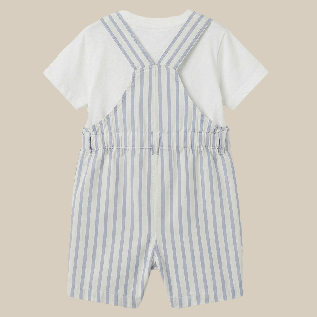 Ron Stripe Dungaree And Bodysuit Set