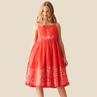 Pippa Red Embroidered Dress