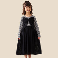 Carrie Jersey Mesh Dress - Black