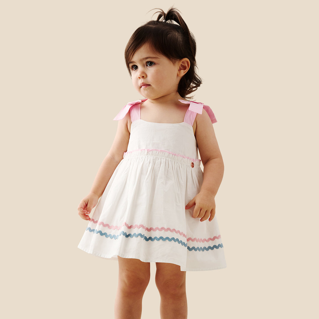 Kyra Ric Rac Trim Frill Dress