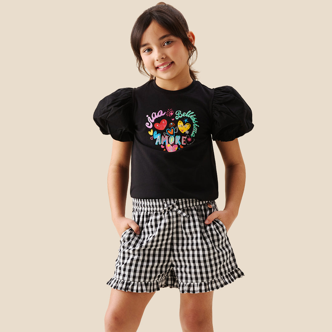 Megan Gingham Frill Short - Angel & Rocket