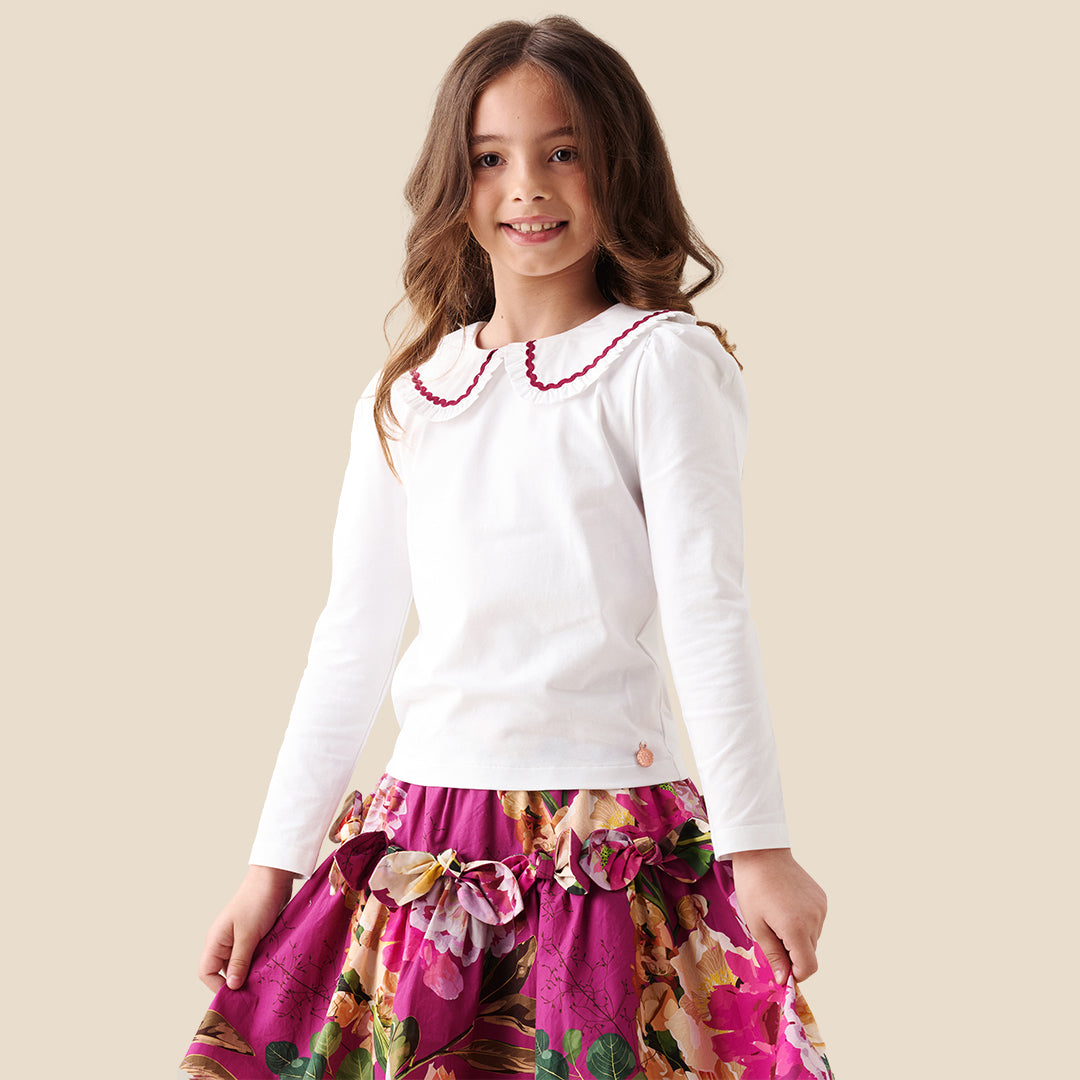 Angel & Rocket Girls Solid White T-Shirts