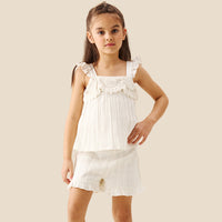 Girls Solid White Co-Ordinate Set