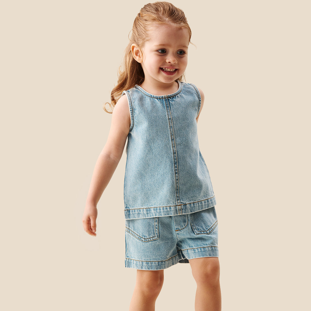 Sienna Denim Top & Short Set