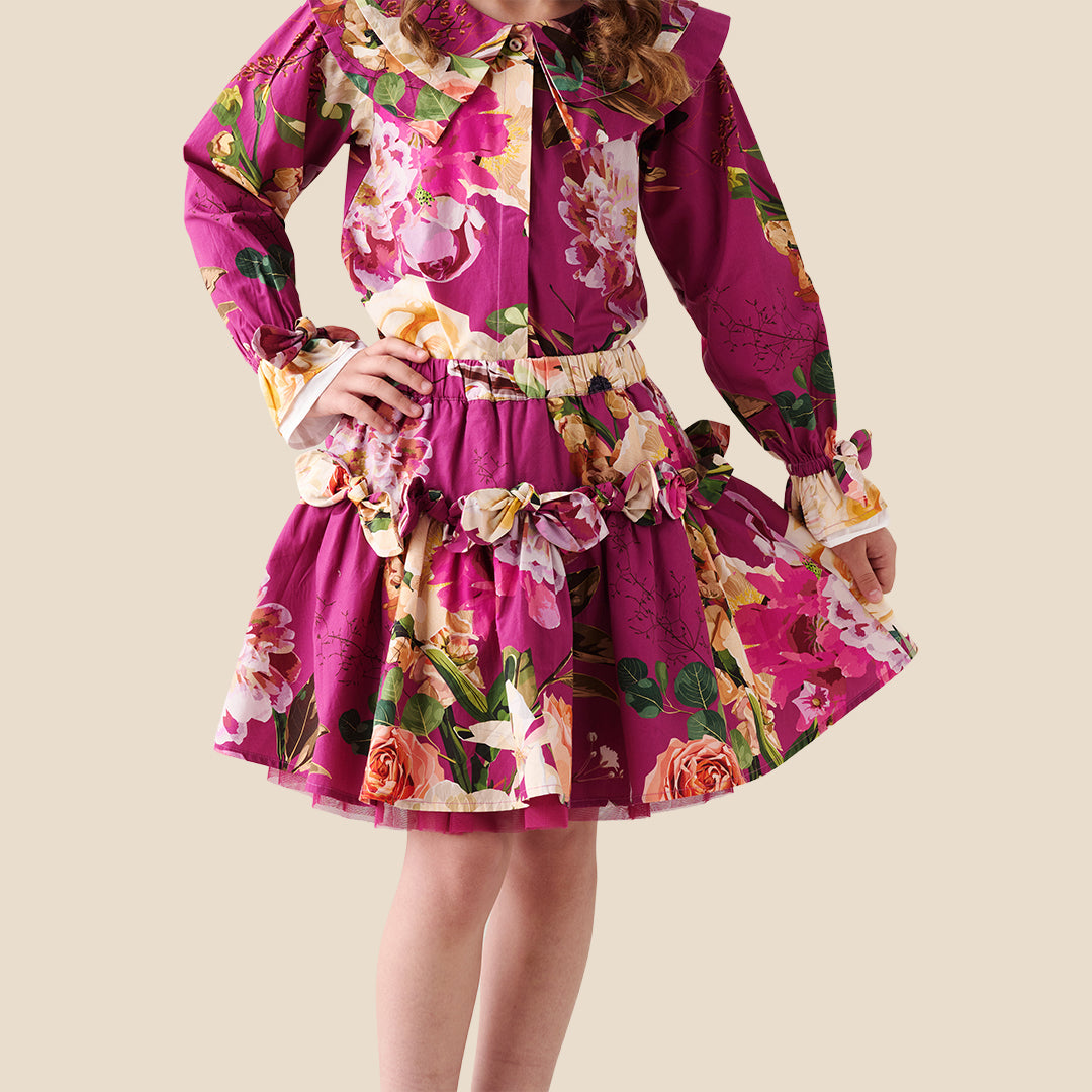 Girls Printed Pink Skirt - Angel & Rocket