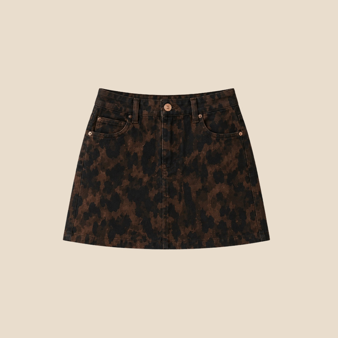 Girls Printed Brown Skirt - Angel & Rocket