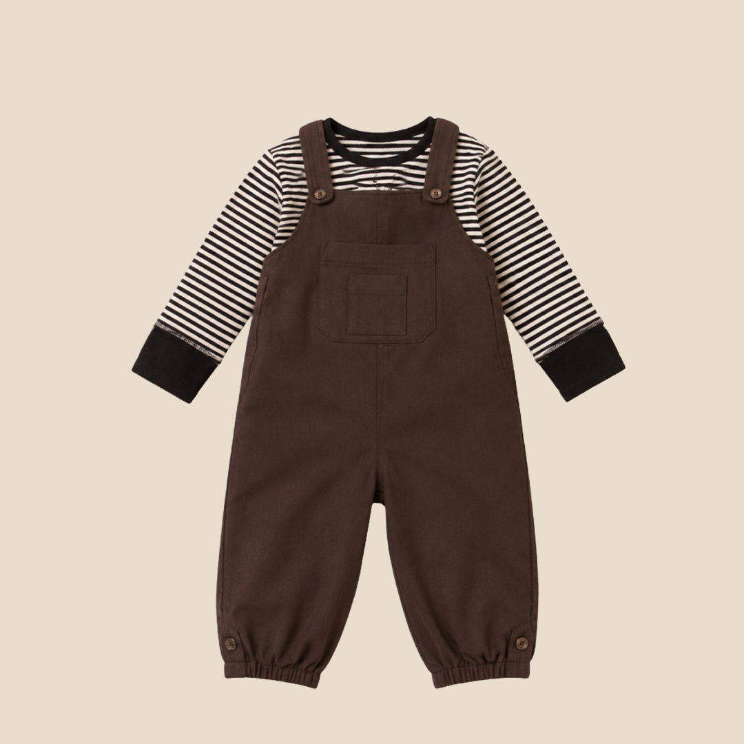Angel & Rocket Baby Boys Stripe Brown Clothing Set