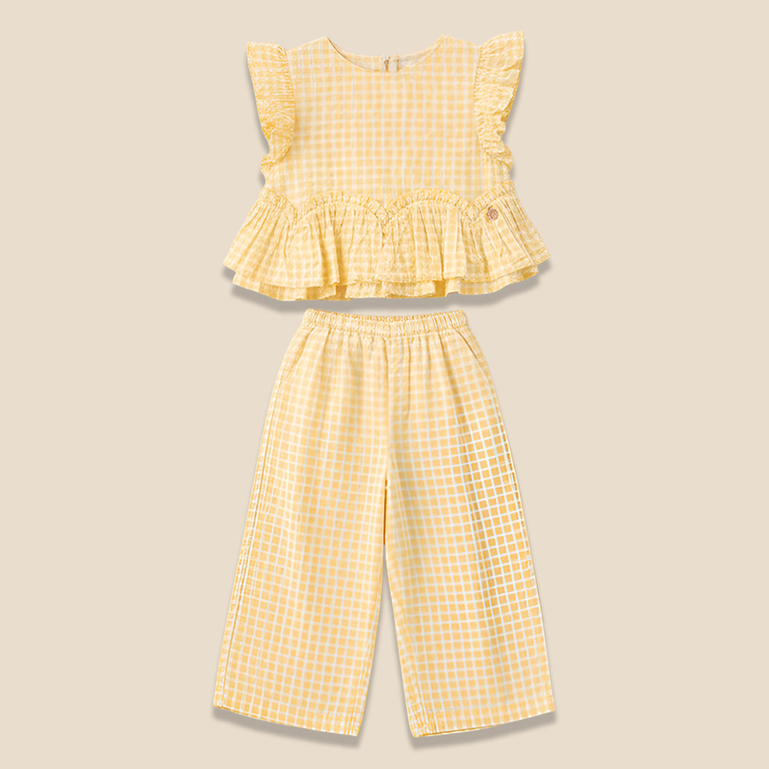 Lottie Gingham Top And Cropped Trousers