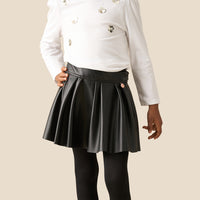 Quinn Faux Leather Pleated Skirt