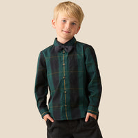 Abel Green Check Shirt With Bow Tie
