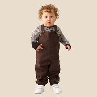 George Twill Dungaree Set - Brown