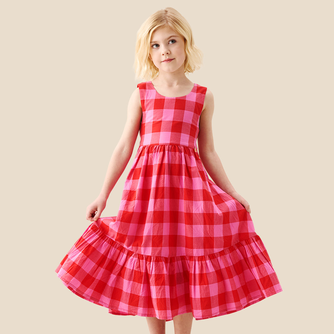 Bella Pink Gingham Dress