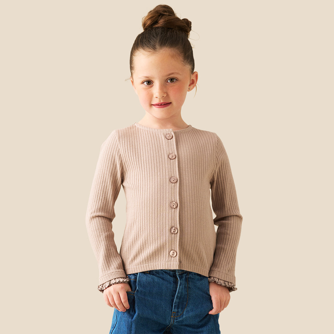 Girls Solid Brown T-shirts - Angel & Rocket