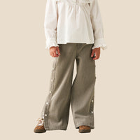 Millie Side Popper Jean - Grey