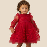 Laura Frilled Bow Mesh Dress