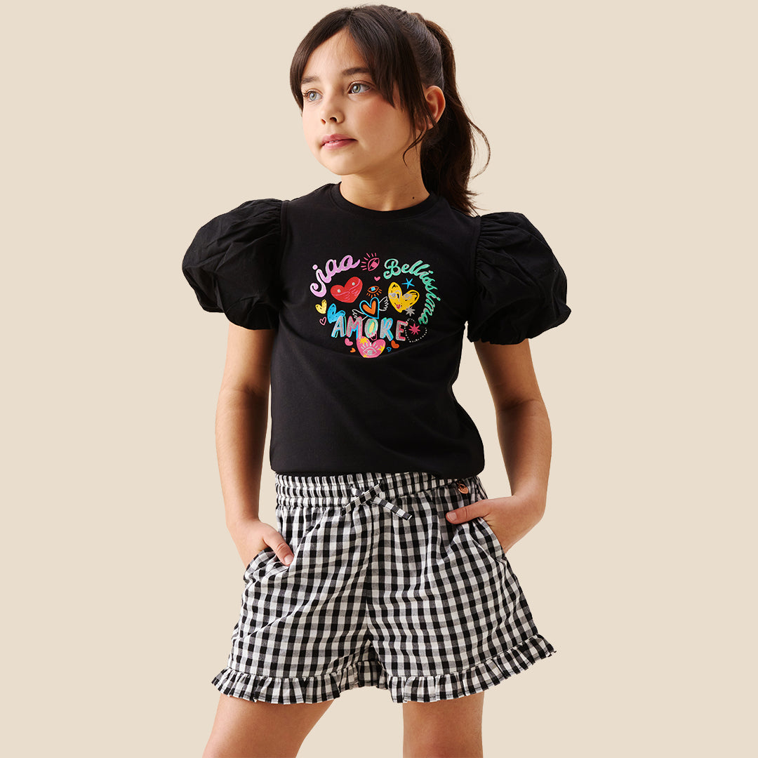 Aida Amore Print Puff Sleeve T Shirt - Angel & Rocket