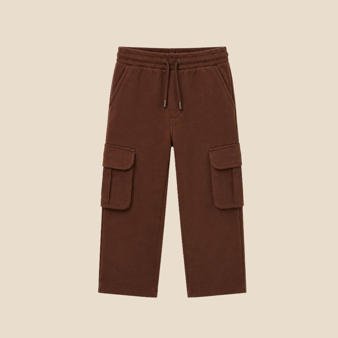 Boys Solid Brown Joggers - Angel & Rocket