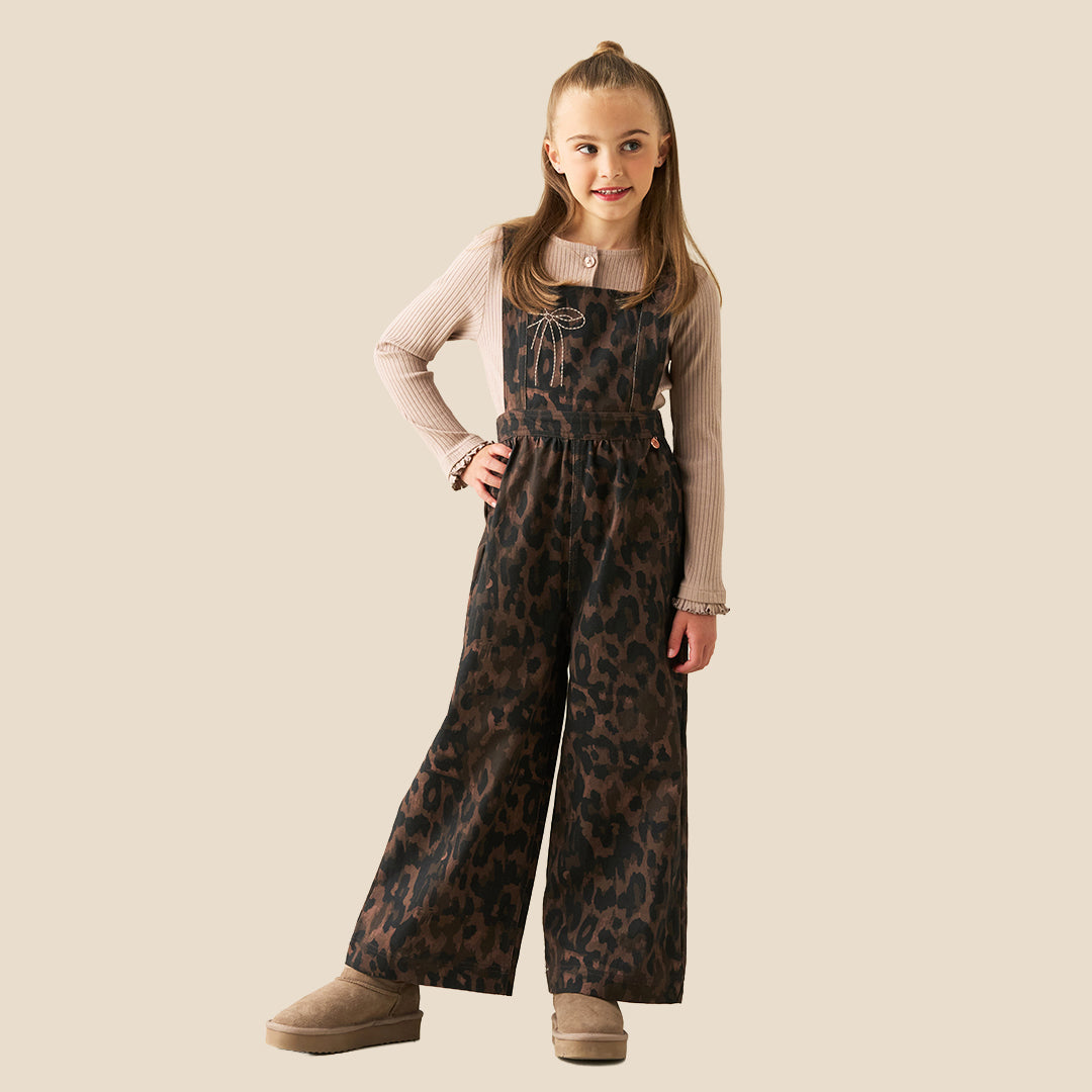 Girls Printed Brown Jumpsuits - Angel & Rocket