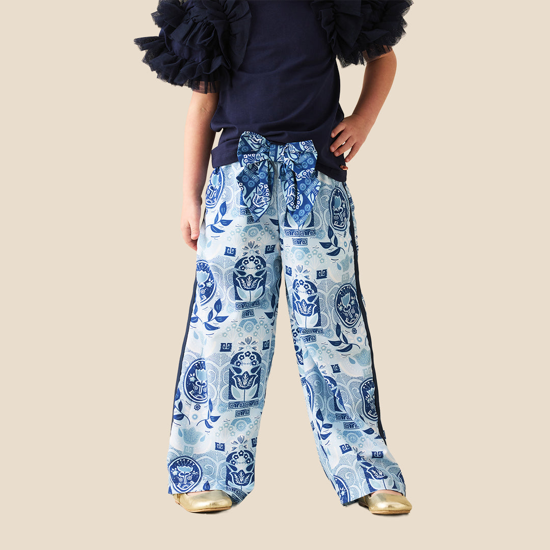 Angel & Rocket Girls Printed Blue Trousers