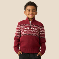 Oakley Burgundy Purple Fairisle Zip Neck