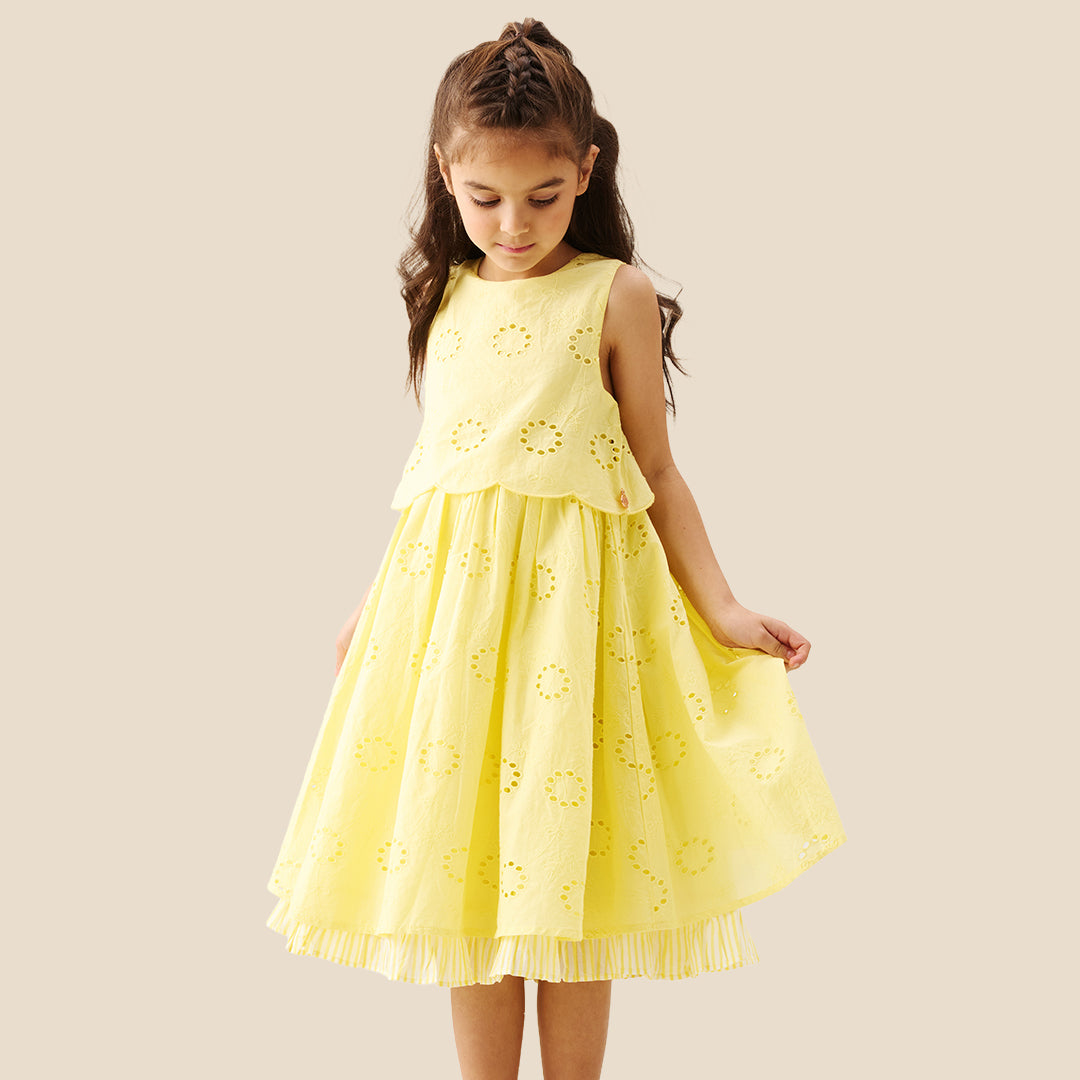 Natalie Broderie Bow Back Dress - Angel & Rocket