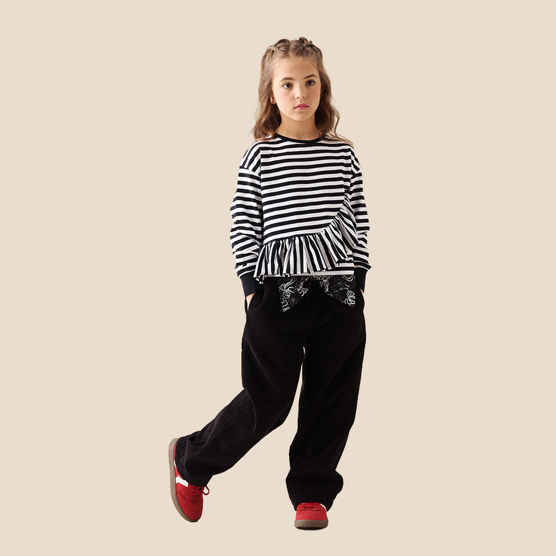 Angel & Rocket Girls Yarn Dyed Black T-Shirts