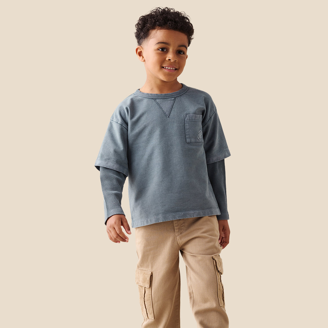Kyle Layered Sweatshirt Blue