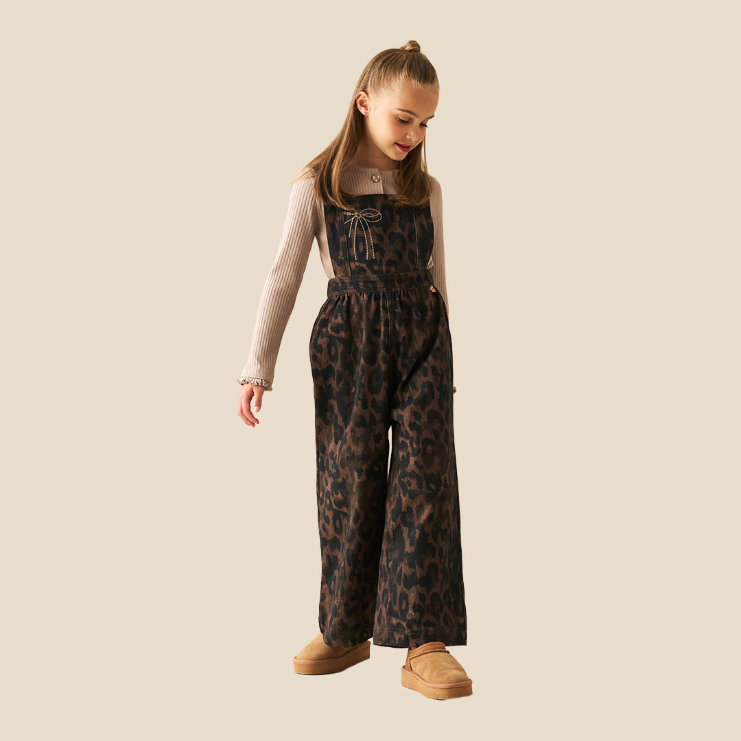Girls Printed Brown Jumpsuits - Angel & Rocket