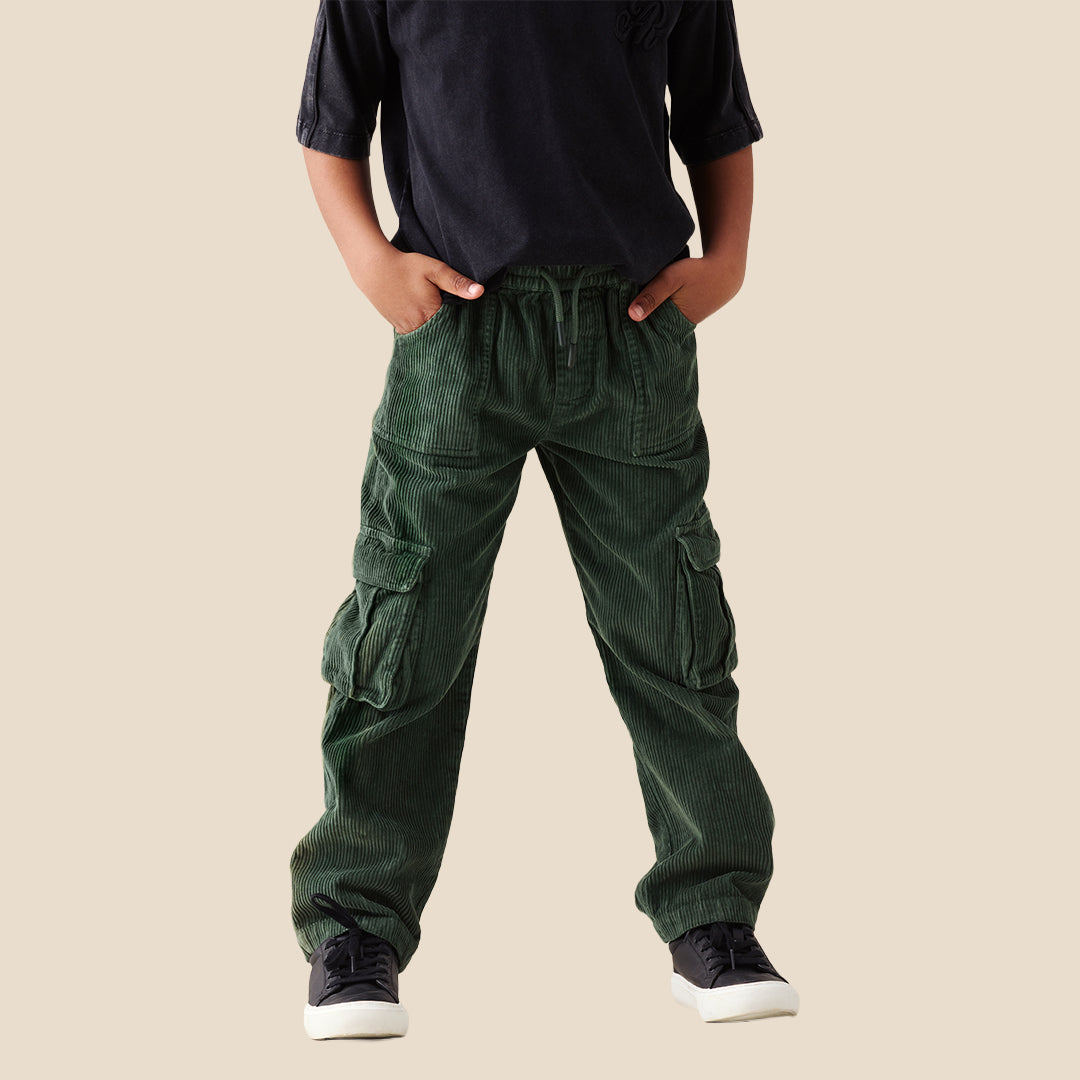 Boys Solid Khaki Joggers - Angel & Rocket