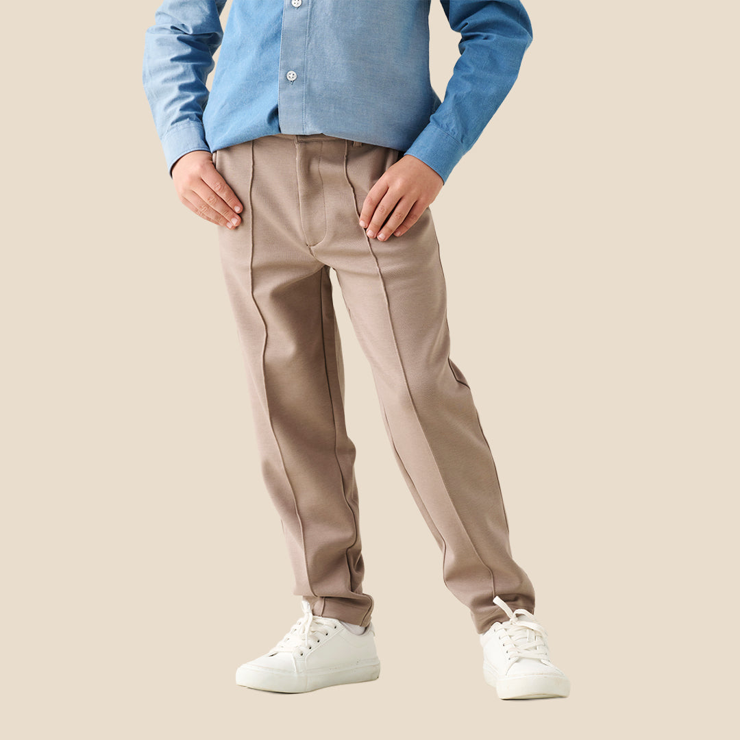 Angel & Rocket Boys Solid Brown Trousers