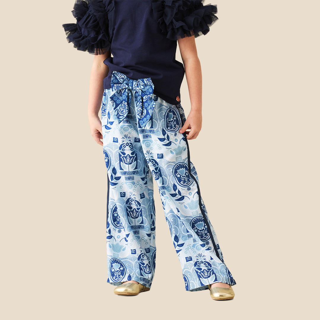 Angel & Rocket Girls Printed Blue Trousers