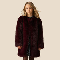 Allegra Burgundy Fur Coat