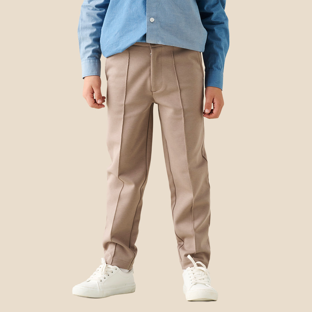 Angel & Rocket Boys Solid Brown Trousers